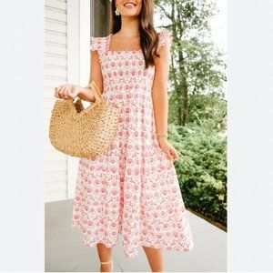 Hill House Ellie Nap Dress in Mermaid Pink Shell Print XS